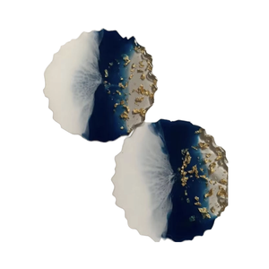 Posavasos creativo de resina epoxi de concha marina hecho a mano antideslizante posavasos con aislamiento térmico posavasos para taza de té y café hecho por Tayyab Handicraft - Product Image 1