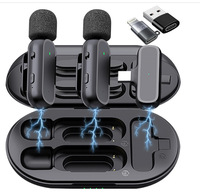 Microphone sans fil LT-08, double micro avec étui de charge pour iPhone et Android, Plug & Play pour le streaming en direct