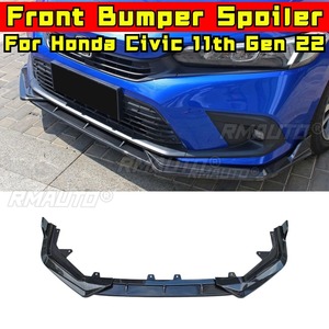 Diffuseur de pare-chocs avant de voiture, spoiler noir brillant, pièce de modification pour Honda Civic 11e génération 2022, protection, accessoires de voiture - Product Image 3