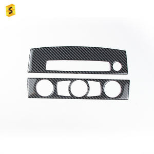 ES DJ5009 fibre <span class=keywords><strong>de</strong></span> carbone voiture climatisation CD Center Console panneau décorations cadre autocollants pour <span class=keywords><strong>BMW</strong></span> E60 série 5 accessoires - Product Image 1