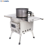 Poêle portable en acier inoxydable de luxe très pratique et populaire, barbecue au feu de bois, fours à bois, camping, lumière, 3-5 personnes