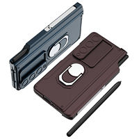 Coque à charnière magnétique de luxe pour Samsung Galaxy Z Fold 4 Coque avec film intégré Coque pour téléphone portable PC