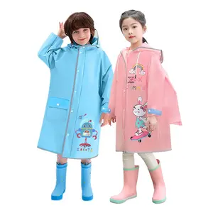 Bán buôn khuyến mãi không thấm nước mưa Coat trẻ em phim hoạt hình màu vàng áo mưa đáng yêu cho trẻ em