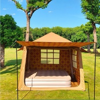 Tente gonflable à montage rapide, sans assemblage requis, résistante au vent, imperméable, anti-UV, double couche, tissu Oxford, trois saisons, 3-4 personnes