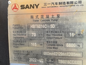 ปั๊มคอนกรีตมือสองปรับสภาพอย่างมืออาชีพ รุ่น HBT6016C-5D 253 แรงม้า พร้อมการรับประกันและการรับรอง ปั๊มแบบไลน์ - Product Image 3