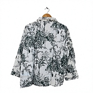 Floral Print Men's Long Sleeve <b>Pajama</b> <b>Set</b> 100% Cotton Satin Fabric Casual Sleepwear Spring Season Woven Pattern gift for her - Product Image 4