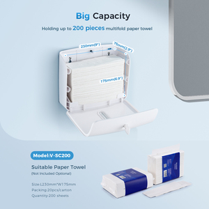 SVAVO salle de bains toilettes cuisine <span class=keywords><strong>mural</strong></span> abs <span class=keywords><strong>porte</strong></span>-boîte à mouchoirs en plastique C/N/Z/M distributeur de serviettes en papier multiplié - Product Image 2
