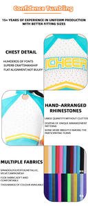 2025 Galaxy <span class=keywords><strong>Cheerleading</strong></span> Game Day <span class=keywords><strong>Uniforms</strong></span> Girls Set Custom Design Digitaal Printen Groen Wit Goud Trim Cheer Uniformen Jeugd - Product Image 6