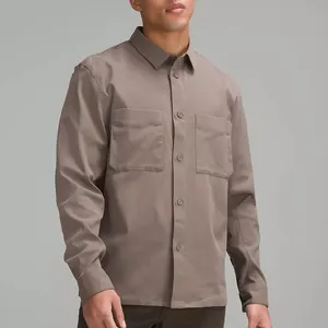 Relaxed-Fit Long-Sleeve Button-Up Shirt Quick Dry Informal Shirts