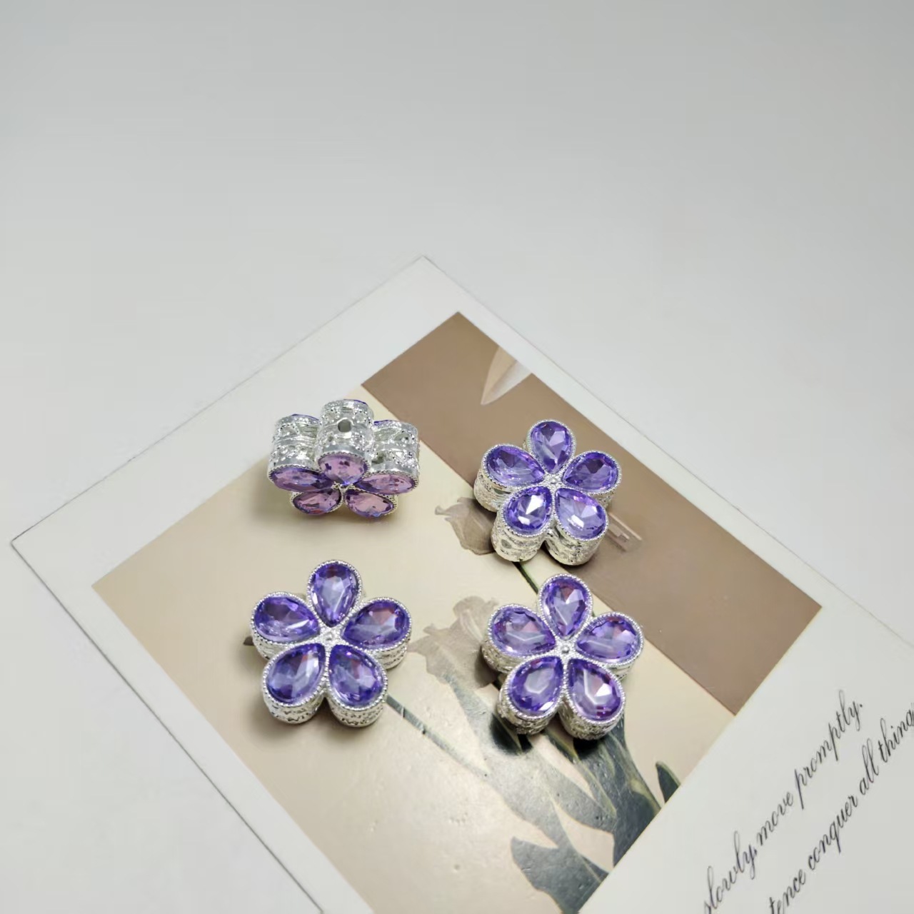 Plaqué argent - diamant violet translucide