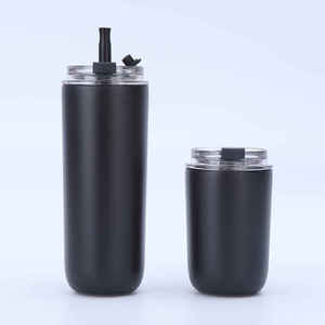 Solid Color Stainless Steel Thermos with <b>Straw</b> and Transparent Lid Leak-Proof 6-12 Hours Thermal Insulation Modern Design - Product Image 3