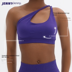 Jenny ชุดชั้นในโยคะไร้รอยต่อสำหรับเล่นกีฬาที่ไม่ได้มาตรฐานชุดชั้นในไหล่เอียงสำหรับพิลาทิสขนาดพลัสไซส์น้ำหนักเบา - Product Image 2
