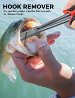 Pince de pêche multifonctionnelle en acier au carbone de 11 pouces, à bec long, antirouille, durable, haute dureté, dégaineur d'hameçons et coupe-anneaux brisés