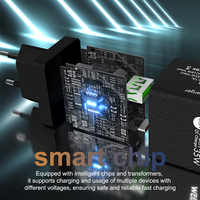 Chargeur rapide GaN 35W à double port USB Type-C PD 3.0 avec protection OTP, prise AU EU US UK, très vendu