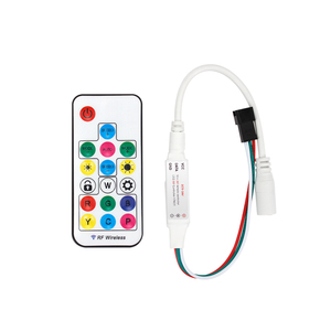 Fabbrica diretta 5V 24V full color spi <span class=keywords><strong>mini</strong></span> rf 17key telecomando led pixel Light <span class=keywords><strong>controller</strong></span> per WS2811WS2812B WS2813 USC1903 - Product Image 1