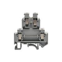 Bloc de bornes à vis double niveau JUT1-2.5/2-GY pour rail DIN, 2,5 mm², 24A, pour connexion de fils électriques