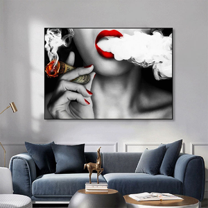 Cuadros Modernos de Mujeres con <span class=keywords><strong>Labios</strong></span> <span class=keywords><strong>Rojos</strong></span> Fumando, Pintura en Lienzo para Decoración del Hogar, Arte de Pared, <span class=keywords><strong>Cuadro</strong></span> para Bar - Product Image 3