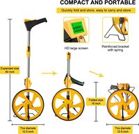 Roue de mesure numérique SDS 318MM avec affichage rétroéclairé doublement pliable, unités pied/mètre, roue de mesure pliable
