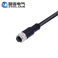 Connecteur ZLconnector M12J1-S personnalisé en usine, blindé, étanche IP67, mâle/femelle, câble de capteur nickelé