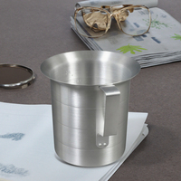 Tasse à tamis en acier inoxydable au design classique avec tamis à farine à manivelle et échelle de mesure tasse de voyage de bureau sous vide