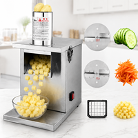 Commerciële elektrische groenten snijmachine van roestvrij staal, fruitblokjes snijder en -slicer voor hotel, restaurant en keuken, voedselverwerker