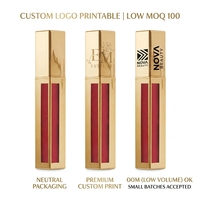 Vente en gros de gloss à lèvres hydratant, huile à lèvres liquide, rouge à lèvres liquide, en tube doré, fini velours satiné mat, résistant à l'eau, marque privée, faible MOQ 100