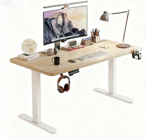 Duy nhất-động cơ sang trọng hiện đại điện chiều cao có thể điều chỉnh máy tính bàn kép nhà/nghiên cứu/văn phòng/Viết/chơi Game Văn phòng xây dựng - Product Image 2