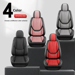 Funda y Cojín Universal para Asiento de Coche Cuatro Estaciones, Superventas, Cobertura Total, Transpirable, PU/Algodón, Ajuste Estándar, Estilo Deportivo - Product Image 2