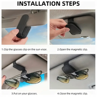 Clip de rangement magnétique en cuir PU de qualité supérieure pour lunettes de soleil et lunettes, compatible avec tous les modèles de voitures