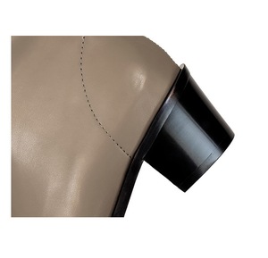 <span class=keywords><strong>Bottines</strong></span> courtes pour femmes <span class=keywords><strong>Bottines</strong></span> en cuir à talon moyen Chaussures d'automne Bout pointu Bloc Chelsea British Chunky Noir - Product Image 6