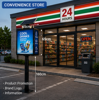 Enseigne lumineuse solaire LED commerciale pour magasin indépendant, signalisation extérieure avec cadre en aluminium étanche et éclairage LED