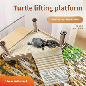 Plateforme de bain pour <span class=keywords><strong>tortues</strong></span> en plastique durable de qualité supérieure, avec ventouse, échelle d'escalade, niveau d'eau élevé, quai de <span class=keywords><strong>repos</strong></span> pour les eaux profondes, naturel - Product Image 1