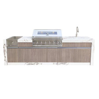 Nouvel ensemble de cuisine extérieure 2026 en acier inoxydable avec four, barbecue intégré et îlot de cuisson, meubles de cuisine extérieure avec comptoir