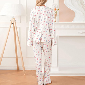 Set <span class=keywords><strong>Pigiama</strong></span> <span class=keywords><strong>Invernale</strong></span> da Donna in <span class=keywords><strong>Cotone</strong></span>, 2 Pezzi, Morbido e Traspirante, Maniche Lunghe, Produzione ODM Personalizzata all'Ingrosso - Product Image 5
