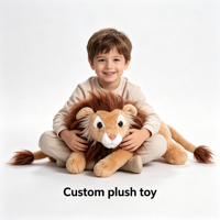 Peluche Lion Personnalisée en Gros, Jouet en Peluche Lion en Position Allongée, Design Cartoon, Jouet en Peluche Doux, Animal en Peluche Lion Personnalisé