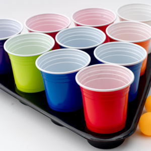 16oz tùy chỉnh cốc nhựa dày <span class=keywords><strong>PP</strong></span> tái sử dụng bia Pong bên cốc hai màu trò chơi cốc dùng một lần bên cung cấp Bộ dụng cụ - Product Image 1