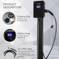 Nouveau Type 2 7-22kW Portable EV chargeur rapide usage domestique Station de charge Mobile IP65 étanche pour Interface