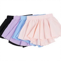 Rok Tari Anak Perempuan Model Baru Grosir 100% Poliester/Sifon Pinggang Elastis Rok Balet Bulat untuk Anak-Anak