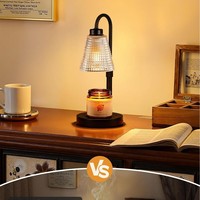 Lampe à cire fondante rétractable, design rétro sans flamme avec chauffe-bougie aromatique réglable, veilleuse minimaliste pour décoration cadeau
