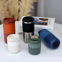 Mug de voyage isotherme 280 ml 550 ml, tasse à café réutilisable avec manchon en silicone, mug thermique pour voiture, tasse de bureau pour usage quotidien