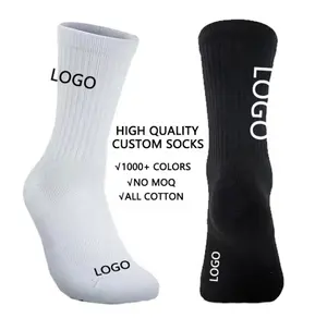 Qualidade Tripulação Moda Grip Bordado Mulheres Compressão Logo Impressão Designer Men's Sport Custom Socks