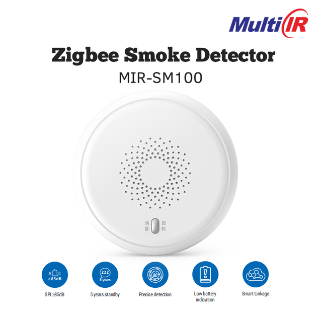 ZigBee Tuya Smart Smoke Detector Wireless Fire Alarm Sensor Smoke Alarm Security System Smart Home Safety Device OEM