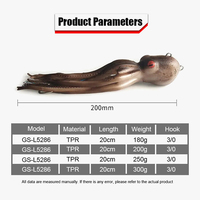 Kits de leurre lumineux Squid jigs 180g200g250g300g Leurres à tête de plomb Trolling Ink Octopus Soft Bait