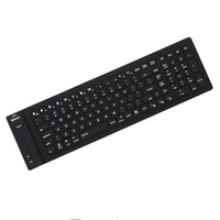 Keyboard Mini nirkabel BT, papan ketik silikon lembut dapat dilipat tahan air