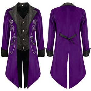 Tailcoat Steampunk Médiéval Brodé pour <span class=keywords><strong>Homme</strong></span> Veste Gothique Victorienne Vintage Redingote Fête Costumes d'Halloween - Product Image 6