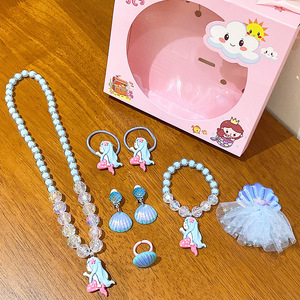 Nuevo Conjunto de Joyería Infantil con Forma de Animal de Princesa Sirena, Collar de Resina Acrílica, Regalo de Cumpleaños para Niñas - Product Image 3