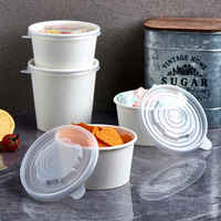 Contenants alimentaires et gobelets à soupe jetables en papier écologique recyclable à paroi simple de 8 oz à 24 oz avec logo personnalisé