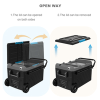 Réfrigérateur portable DC 12 volts, congélateur de voiture, 50 litres, double refroidissement, refroidisseur de voiture 12V, 12/24 DC et 100-240V
