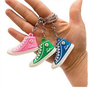 Customize Ideas Small Daisies 3D Cartoon Mini Rubber Shoes Keychain Eco-friendly Zinc Alloy Accessories Baseball Valentine's Day - Product Image 2