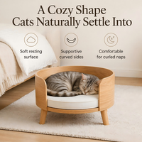 Lit pour chat en bois massif de qualité supérieure, moderne, avec coussin, écologique, durable, confortable, meubles de salon (emballage en carton)